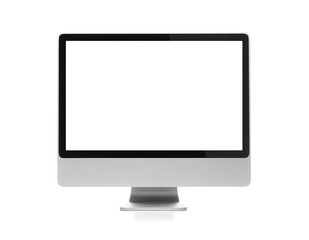 Blank modern computer monitor isolated on white background