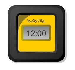 Relógio Digital Preto e Amarelo
