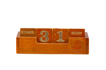 closing date 2012 year on vintage wooden calendar