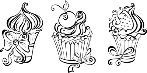 Set of cupcakes