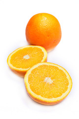 Slice of orange. isolated on white.