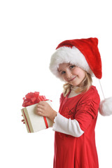 girl in santa cap