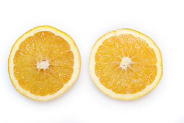 Slice of orange. isolated on white.