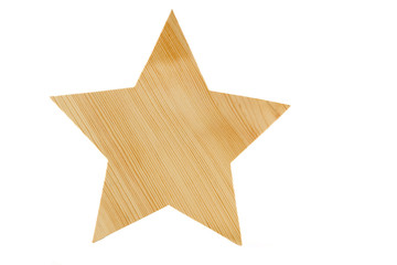 Fototapeta na wymiar Duży drewniany gwiazda na białym tle