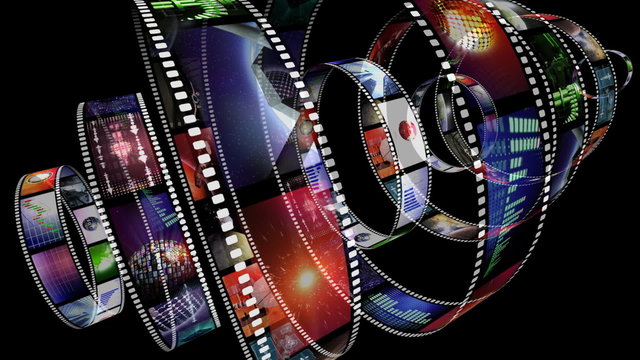 Loop-able animation of rotating film reels