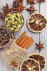 Anise, cinnamon, cloves and cardamom