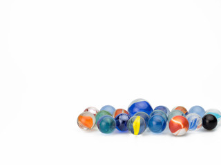 glass marbles isolated on white background