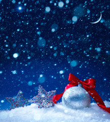art snow christmas decoration magic lights background
