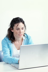 Young woman  working with laptop