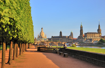 Dresden,Blick auf die Neustadt - obrazy, fototapety, plakaty