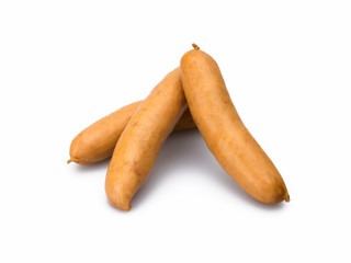 Wiener sausage isolated on white background