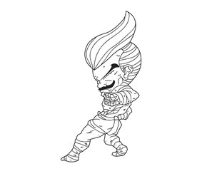 Muay Thai Boran : character cartoon 9 (reverse elbow)