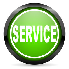 service green glossy icon on white background
