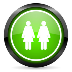 couple green glossy icon on white background