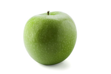 Green apple with path