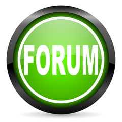 forum green glossy icon on white background