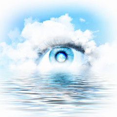 Eye overlooking water scenic