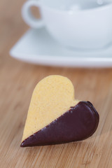 Heart shaped chocolate cookie