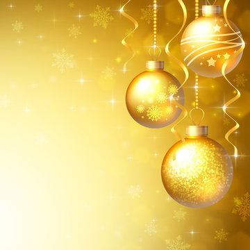 Background with Christmas baubles