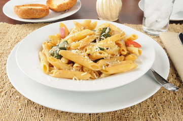Hot pasta salad