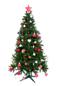 Christmas tree with patchwork ornament