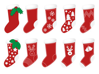 Red christmas socks vector - 47462765