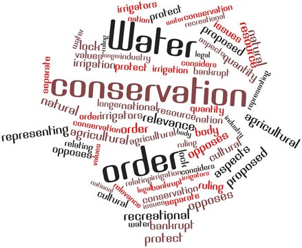 Word cloud for Water conservation order
