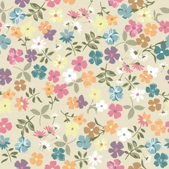 Peel and stick wallpaper Beige Cute vintage ditsy background