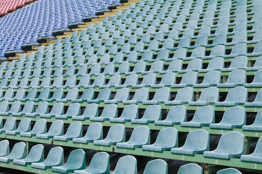 seat for spectators in the stadium