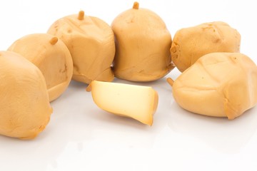 scamorza smoked, typical italian cheese