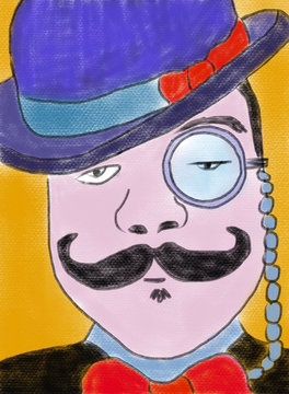 Illustration: moustached sheriff with pince-nez