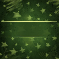 abstract green background with stars and text space