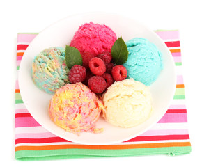 delicious ice cream isolated on white