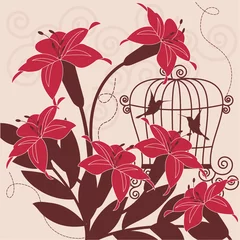 Photo sur Aluminium Oiseaux en cages Oiseaux en cage