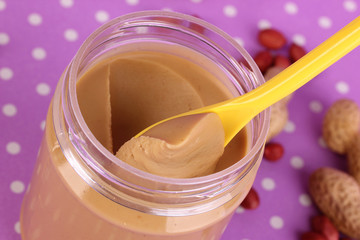 Delicious peanut butter in open bank