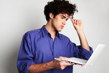 Young Man with computer