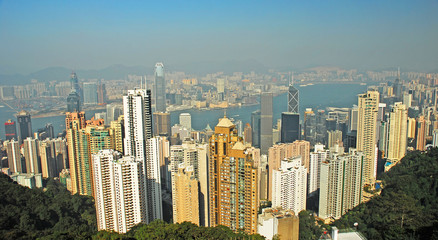 Obraz premium China, Hong Kong cityscape from the Peak