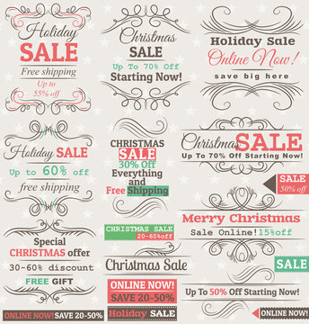 Set of special sale offer labels and banners , vector