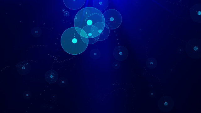 Abstract balls on a blue and cyan background