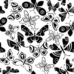 Seamless pattern with butterflies