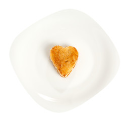 Toasted bread in a heart shape
