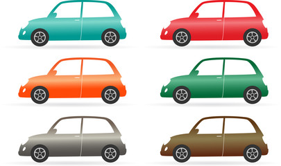 Fototapeta premium set of colorful isolated vintage car