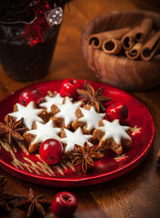 Homemade gingerbread star cookies for Christmas