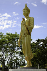 Golden Buddha statue in a Buddhist temple