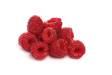 Fresh Raspberries isolated on white background