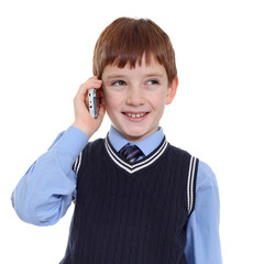 Little boy calling by phone