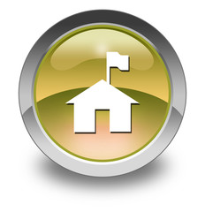 Yellow Glossy Pictogram "Ranger Station"