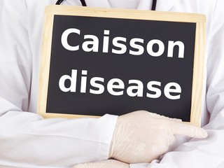 Doctor shows information: caisson disease