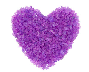 heart made of lavender bath salt