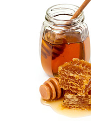 honeycombs and honey dipper